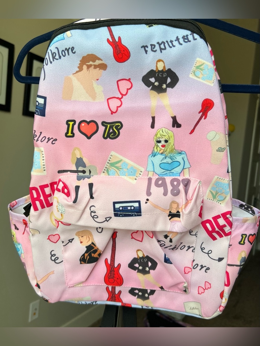 Pink NEW Graphic Kids Backpack - Taylor-Inspired Icons